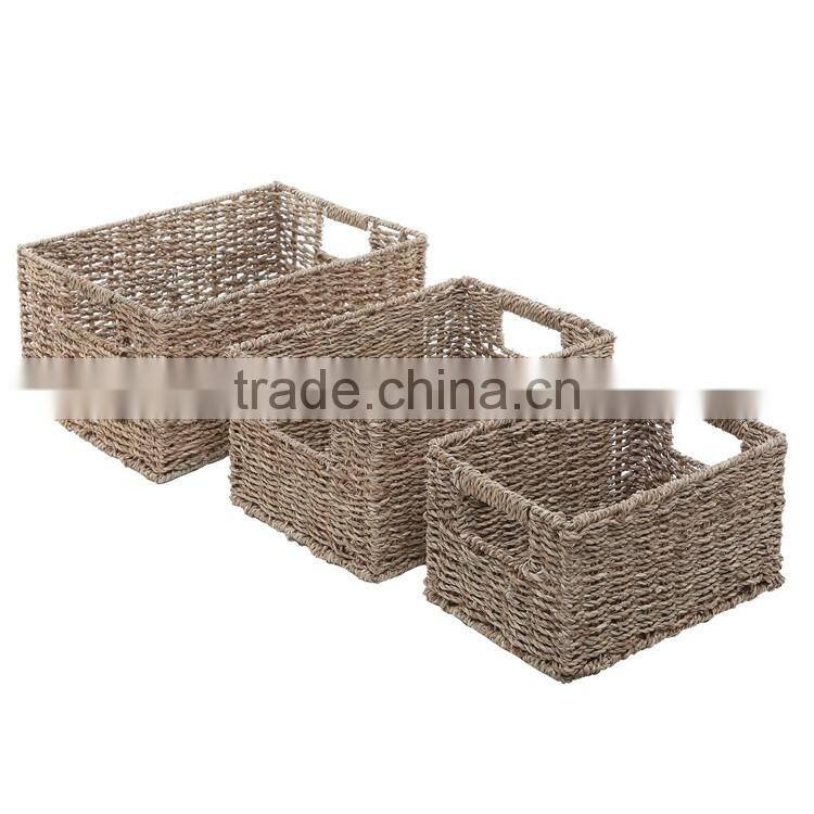 Home or hotel towel and shower gel storage tool seagrass woven bathroom basket