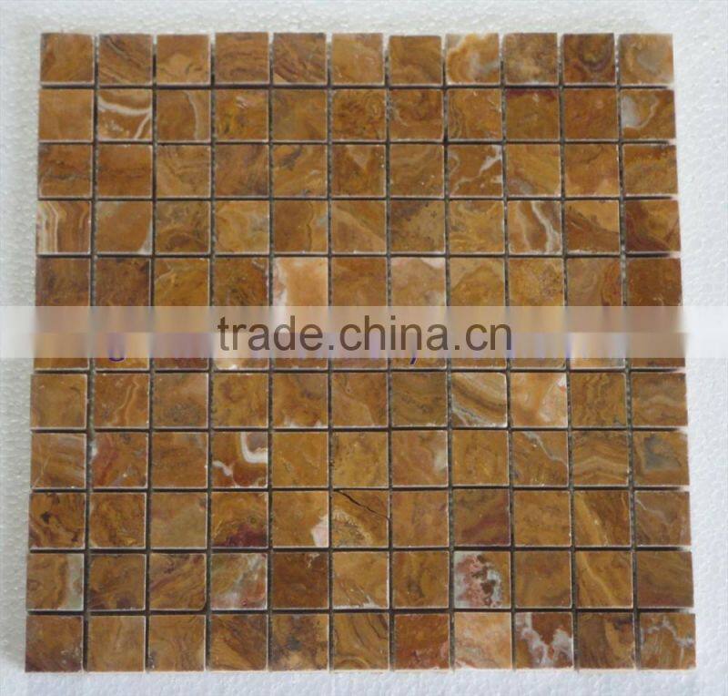 New selling attractive style BROWN GOLDEN ONYX MOSAIC TILES COLLECTIONS