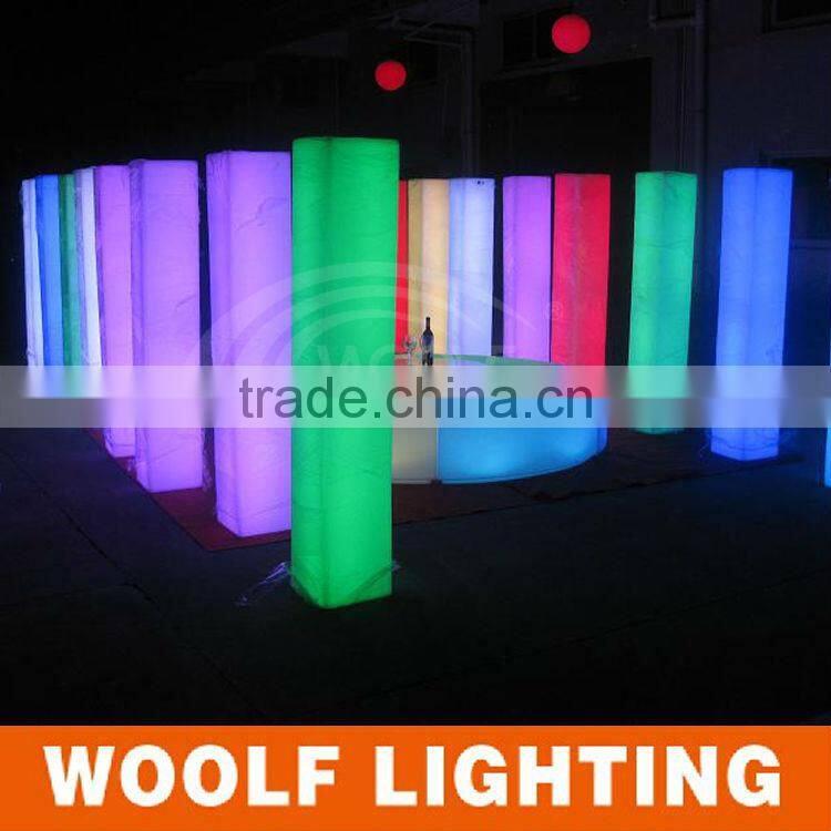 PE Plastic LED Inserted Rechargeable Light Up Pillar
