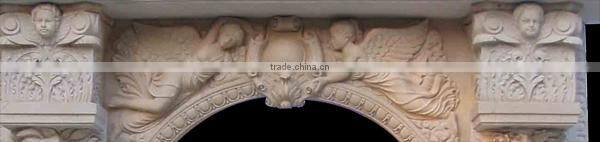 Home Decorative White Stone Door Frame with Girl Statue