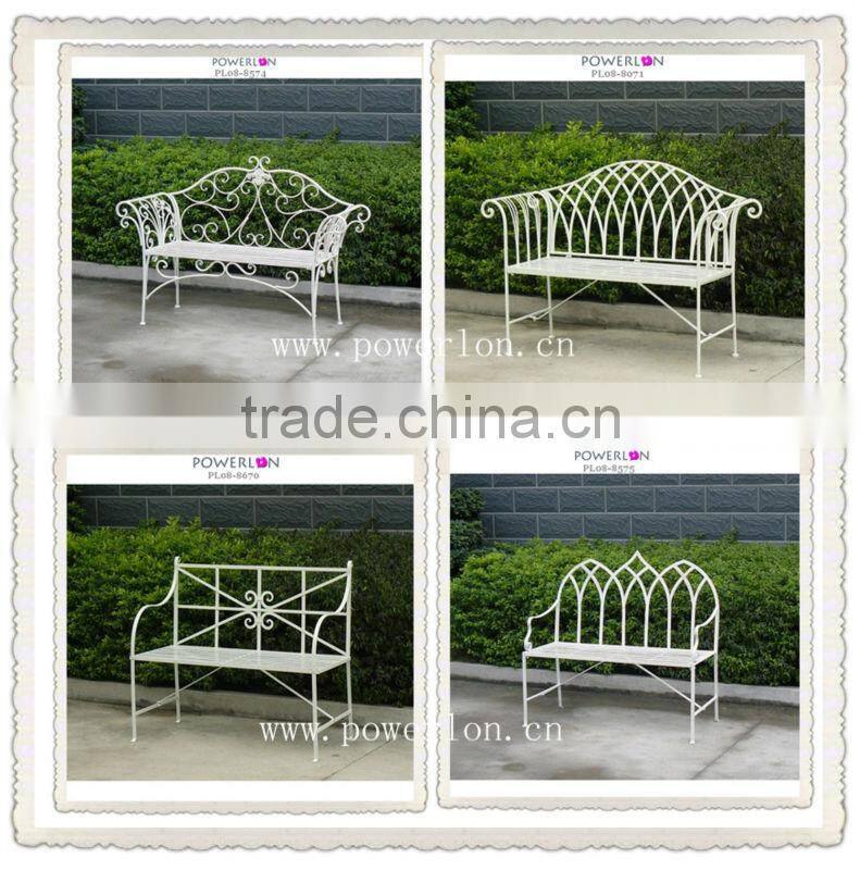 spring vintage white iron garden bench poland