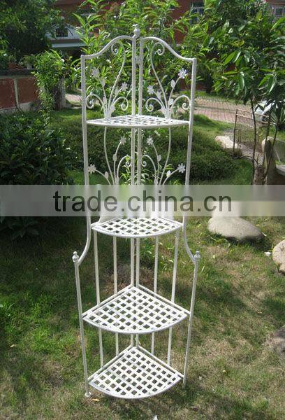 Decorative Metal Garden Outdoor 3Tiers wrought iron flower shelf