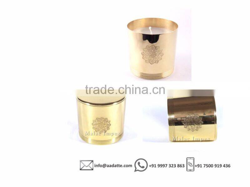 Brass plated candle jar