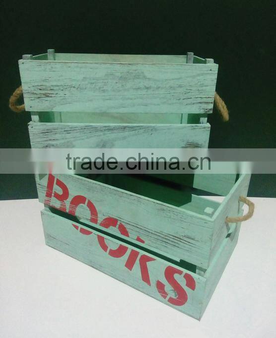 wooden books crates,printed wooden crate for book,book storage wood crates