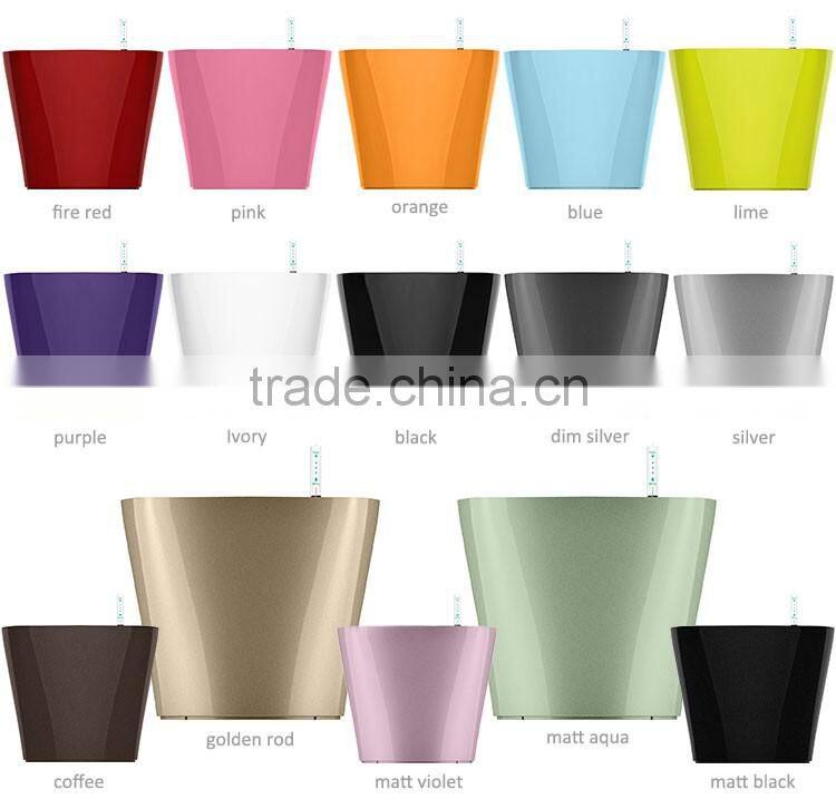 ABS plastic bright color flower pot with separate inner design