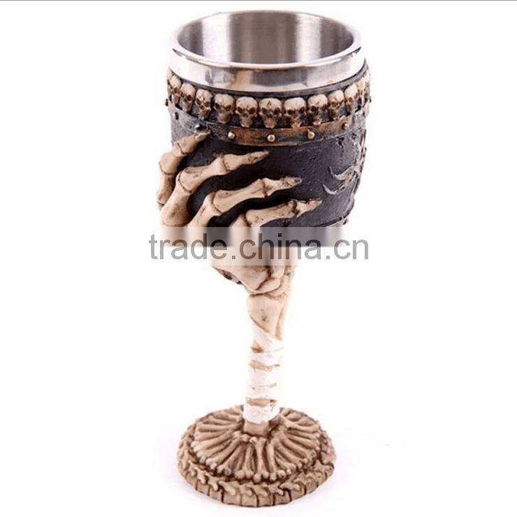 Creative Home 3D stereoscopic Palm skull shape goblet 200ml stainless steel Knight shot glass