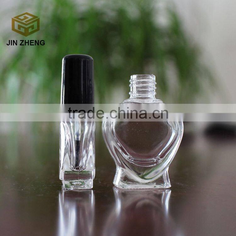 2015 hot selling heart shape 5ml 8ml empty nail polish glass bottle