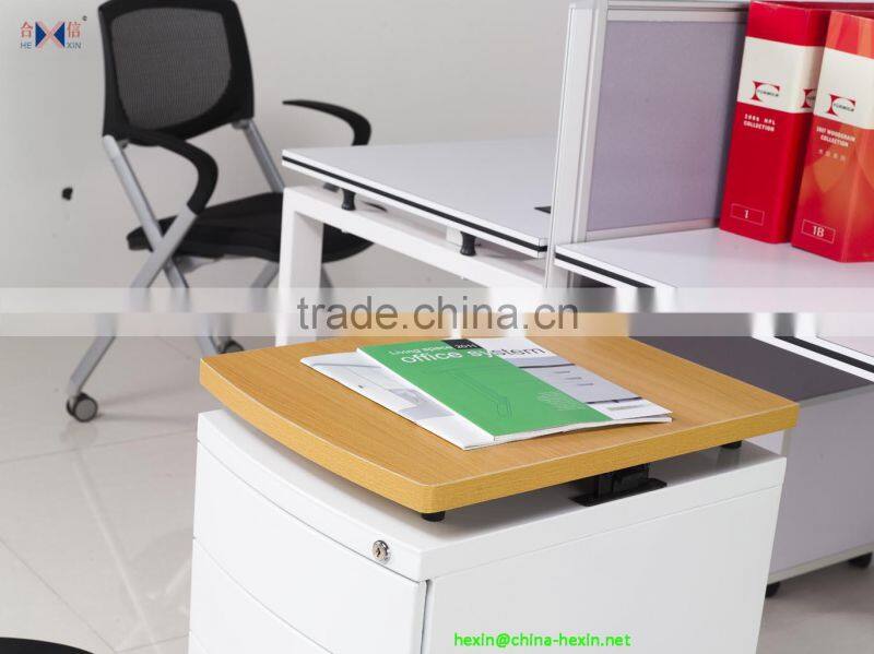 New modern Metal Office Storage Cabinet,Mobile Pedestal with Wooden Top