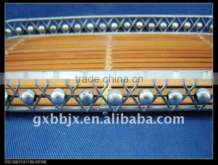 Bamboo wire storage flatware caddy plate with ear handle