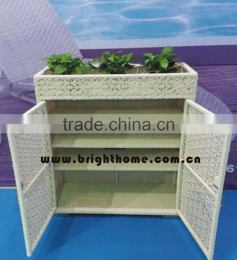 Outdoor Rattan Corner Shoe Cabinet Case