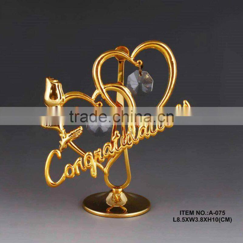 24k gold plated valentine heart for gifts