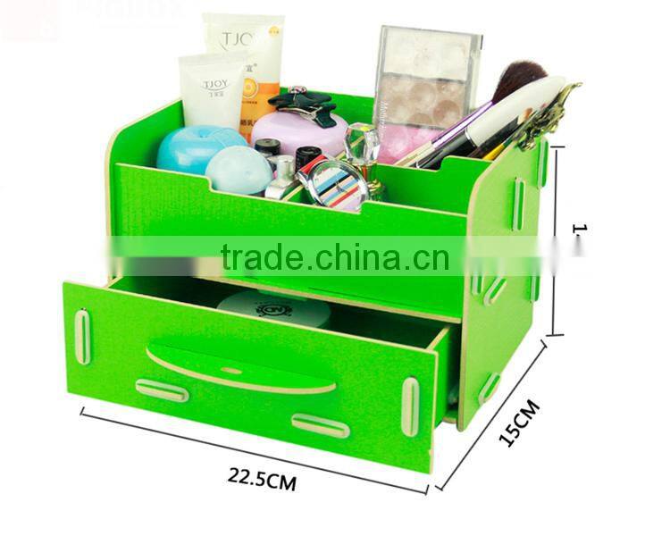 Multifunctional 2 Layers Wooden Home Office DIY Desk Desktop Storage Organizer