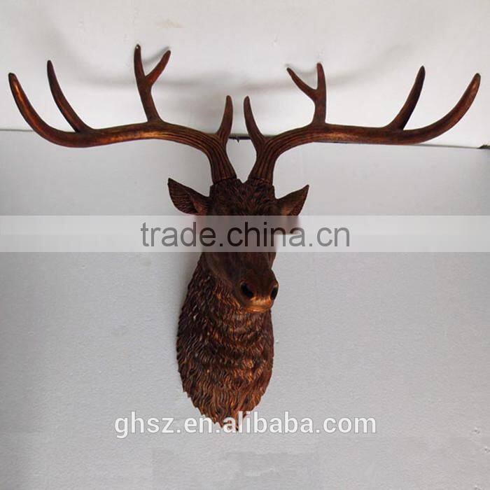 Guo hao 2015 custom resin advent decoration items, deer head figurein for home decoration
