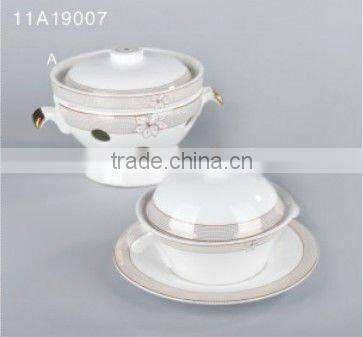 15PCS hotel white ceramic dinnerware set tableware set