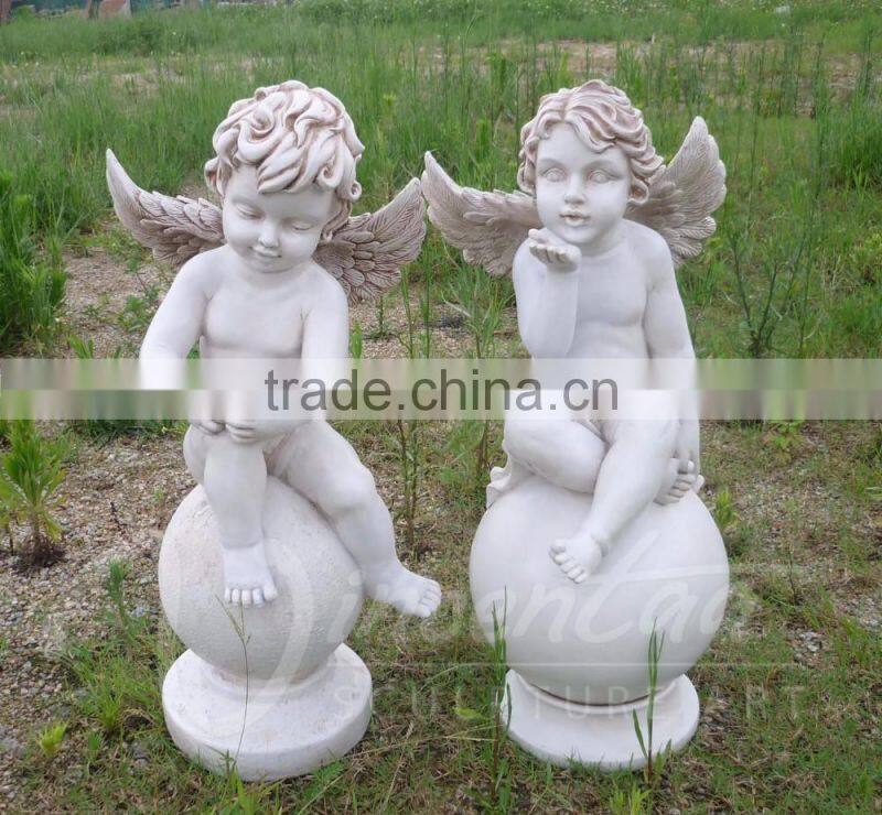 Garden decoration resin crafts life size white little boy angel statue hot sale