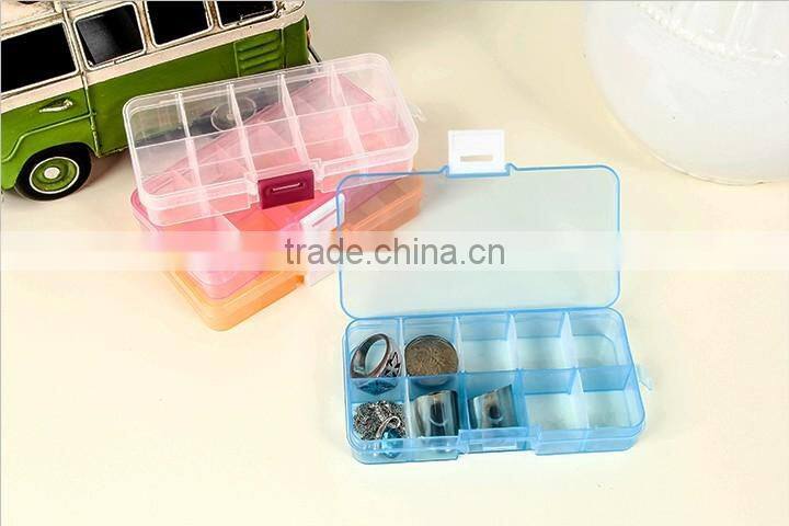 10 Slots Clear Plastic DIY Divider Container box Electronic Components Storage box