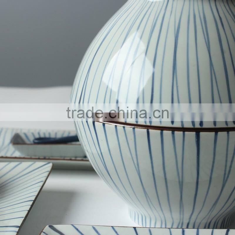 Japanese Style Hand Painting Stripe Sushi Dinnerware