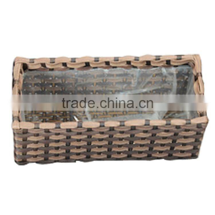 Rectangle PE/Plastic Rattan Outdoor Flower Pot