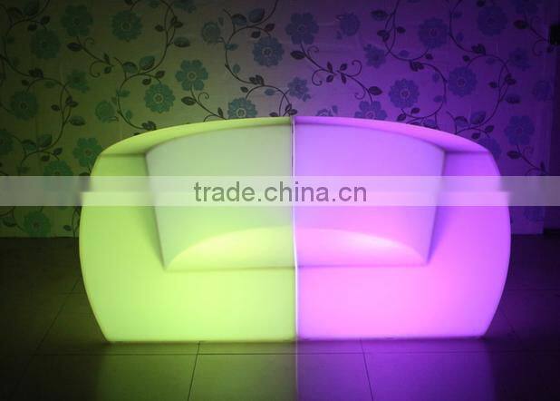 outdoor waterproof plastic led illuminated sofa sets, glow led modern sofa chair