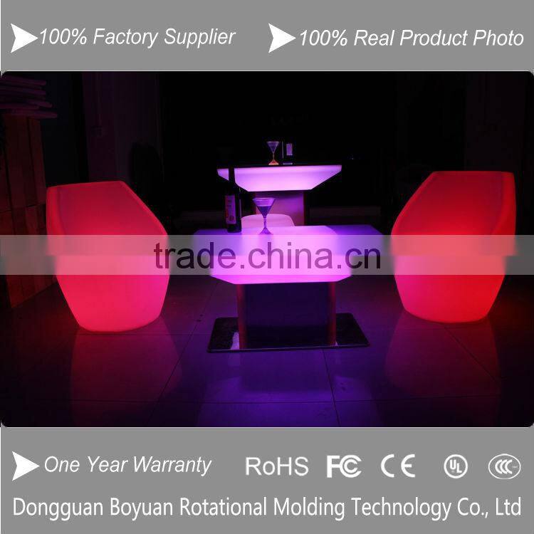 Led plastic children chair/colorful led bar table/aluminium stand led table