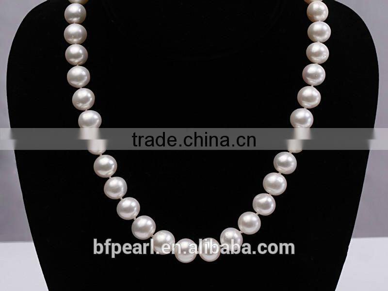 10-11mm White Edison Pearl Necklace, Bracelet and Earrings Jewelry Set