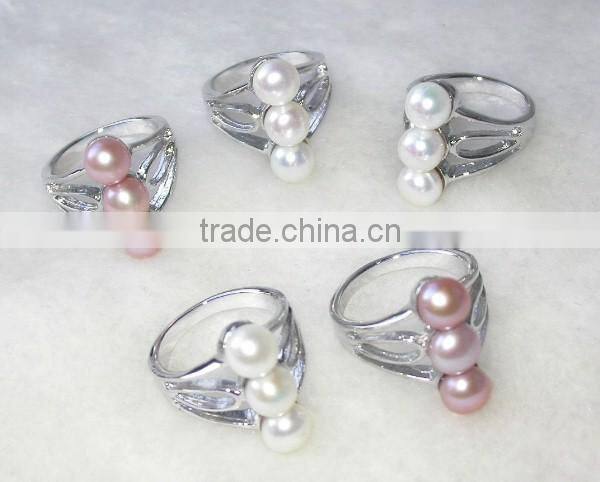 three pearls stainless rings tihatian pearl ring