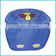 Foldable Collapsible Blue Cartoon Dirty Clothes Laundry Hamper Basket With Lid