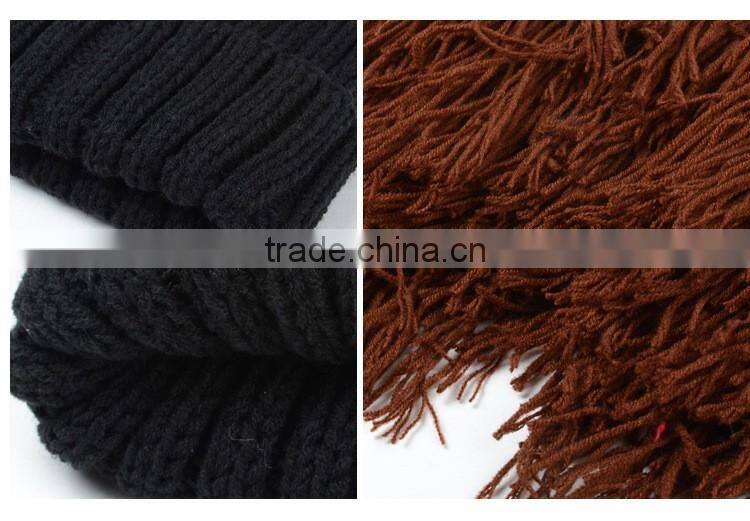 Novelty Face Warmer Mask party Beard Beanies Knitted Crochet Mustache Hat