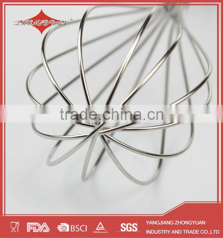 10" rotating stainless steel manual wire egg beater kitchen whisk