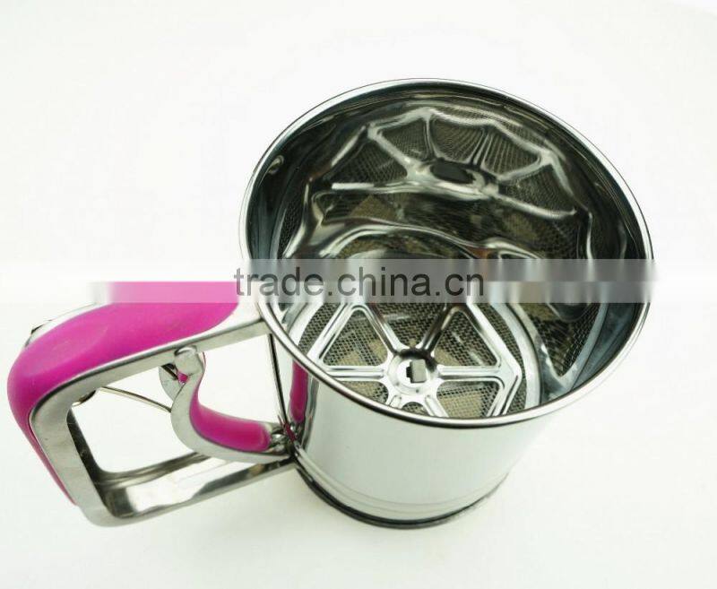 42001hand operated stainless steel kitchen flour sifter/strainer