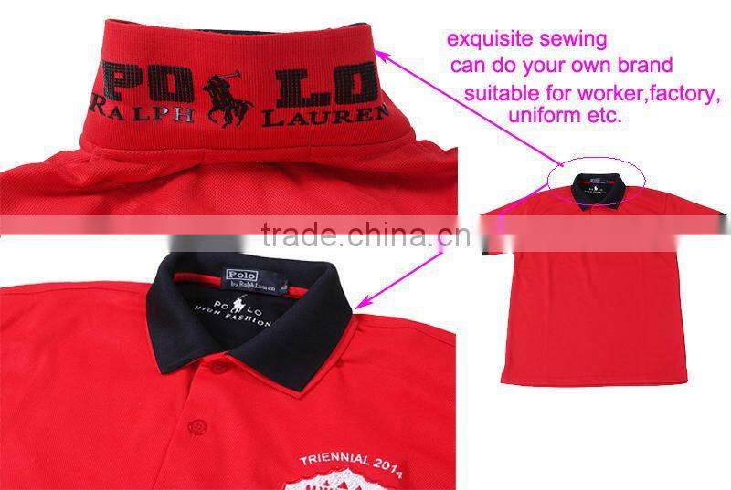 Customized Fabric Embroidery or Printed Brand Name Short Sleeves Custom Sports Polo Tee Shirt