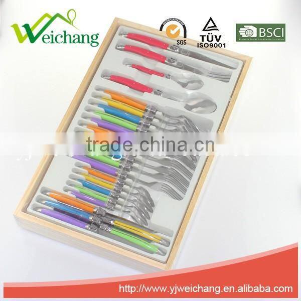 WCJ851 Wholesale Large Cutlery Set Plastic Spoon Fork Steak Knife and Cheese Knife Cutlery Set