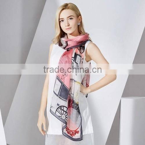 No MOQ Custom-made digital printing silk scarf fashion scarf