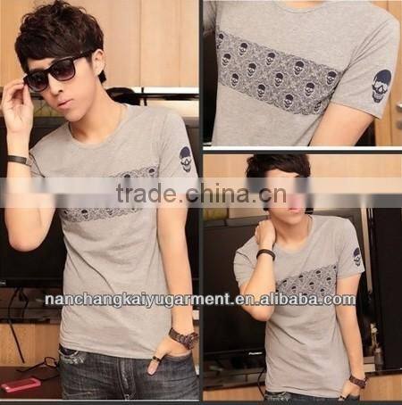 Summer Men's Korean Style Short Sleeve Graffiti Personalized Printing T-shirt