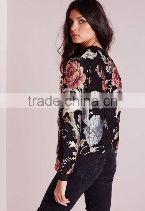 fashion women custom made printed sublimation bomber jacket