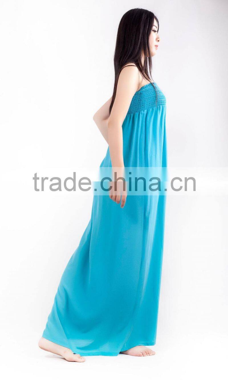 strapless long maxi light blue dresses for wholesale