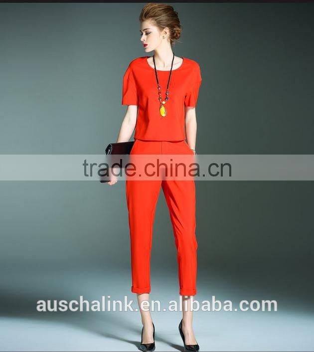 new model ladies red fashion office pants customized factory price