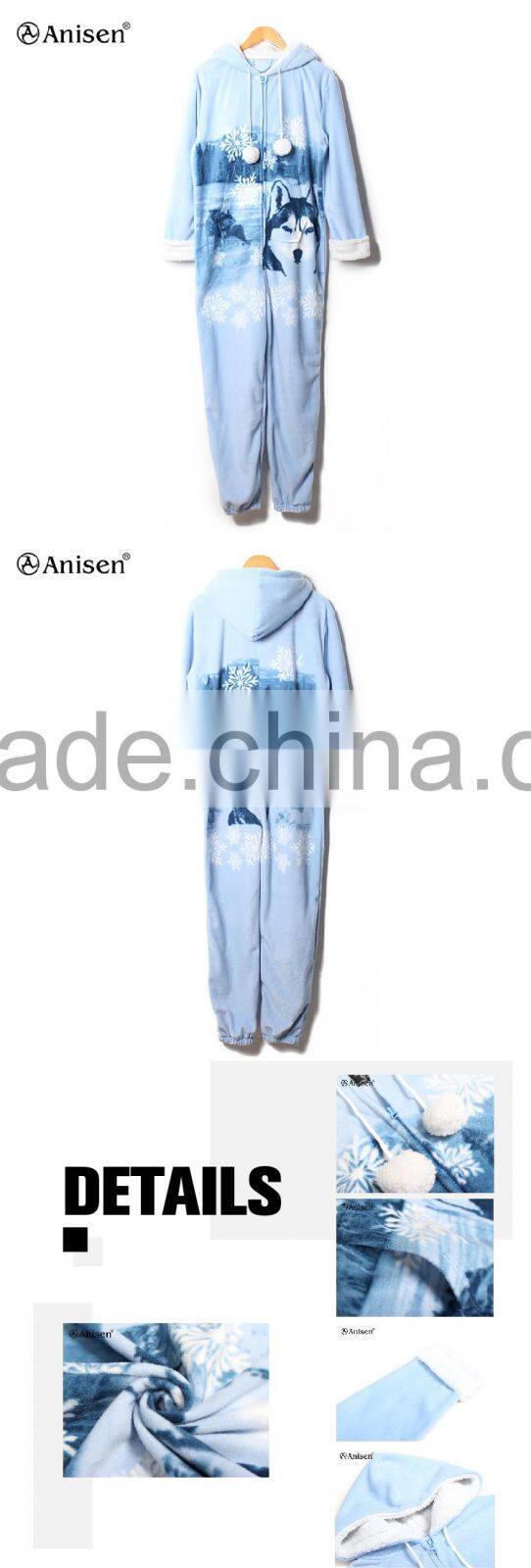 oem factory animal pattern unisex fleece sleepwear