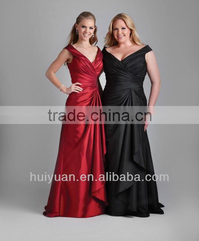 newest chiffon deep V neck western bridesmaid dress