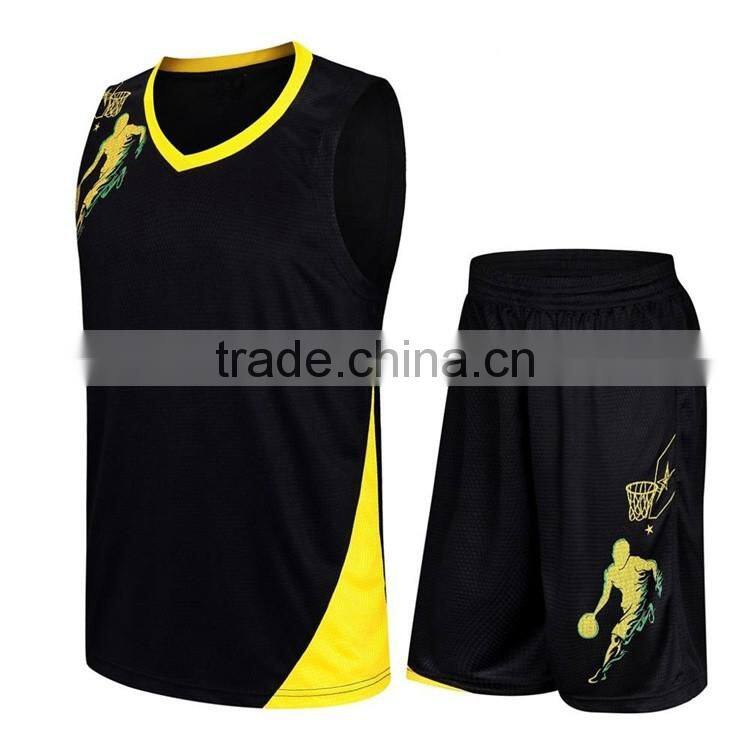 Breathable coolmax black euroleague basketball jerseys