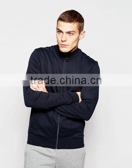 Custom cheap high quality your own brand zip up casual sports black sweatshirt without hood
