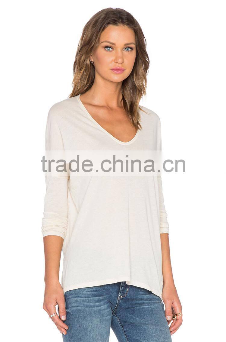 2015 cheap plain v neck stretch cotton t shirt blank t shirts