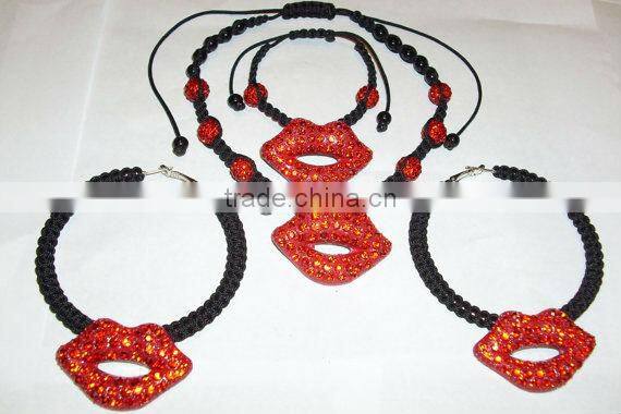 Enamel glaze jewelry set sweety cherry&strawberry earrings fruits design necklaces wholesale