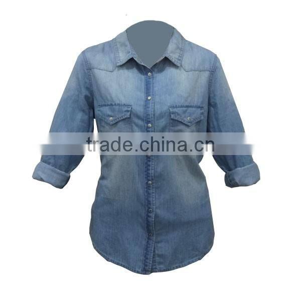 garment factory wholesale custom 100%Cotton Denim Workwear Shirt