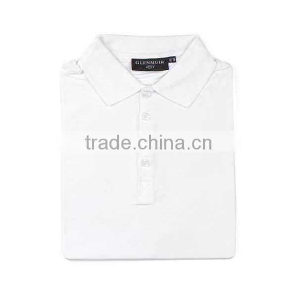 95% nylon ,5% spandex boys white plain performance moisture wicking polo golf shirts