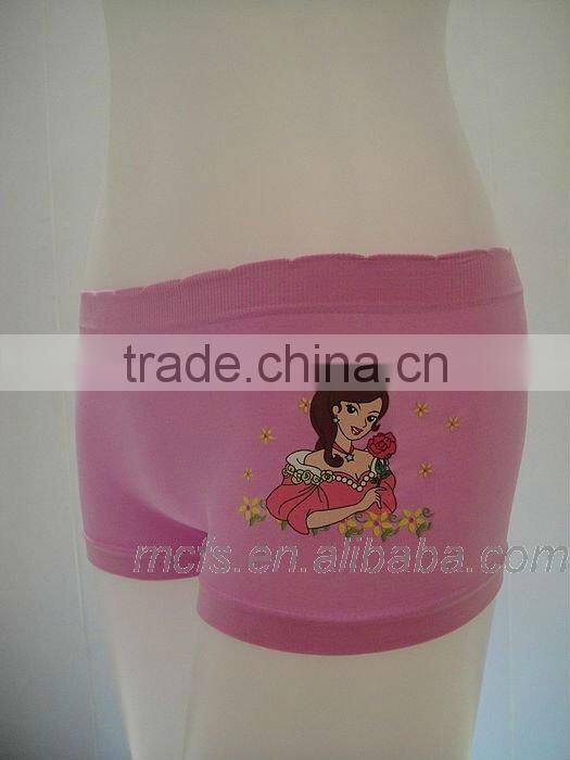 Lovely girls' seamless cartoon boxer shorts/girls boxer shorts