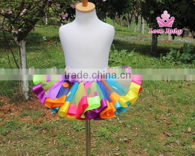 Fashion Baby Girls Ball Gown Mini Skirt Colorful Mesh Splice Tutu Skirt
