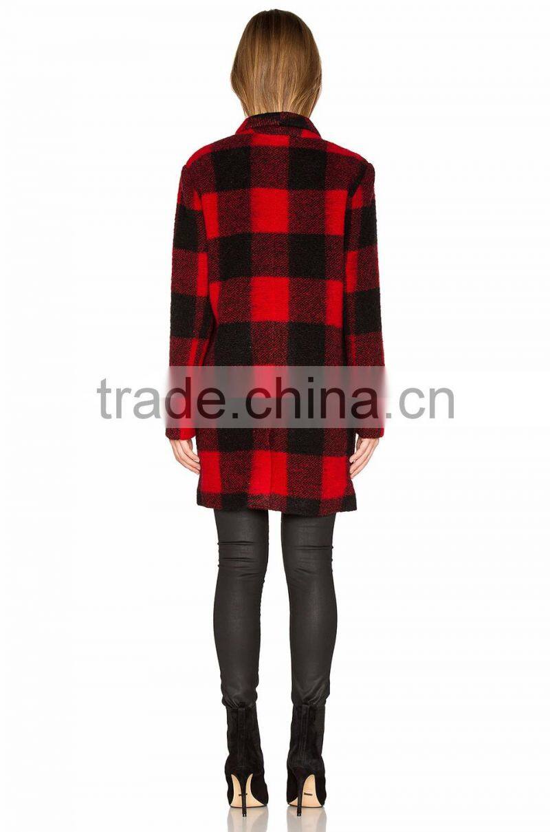 New arrival hot selling women coat fashion back slit coat manufacturer