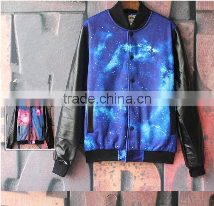 Hot sale custom fashion printing leather jacket china manufacturer