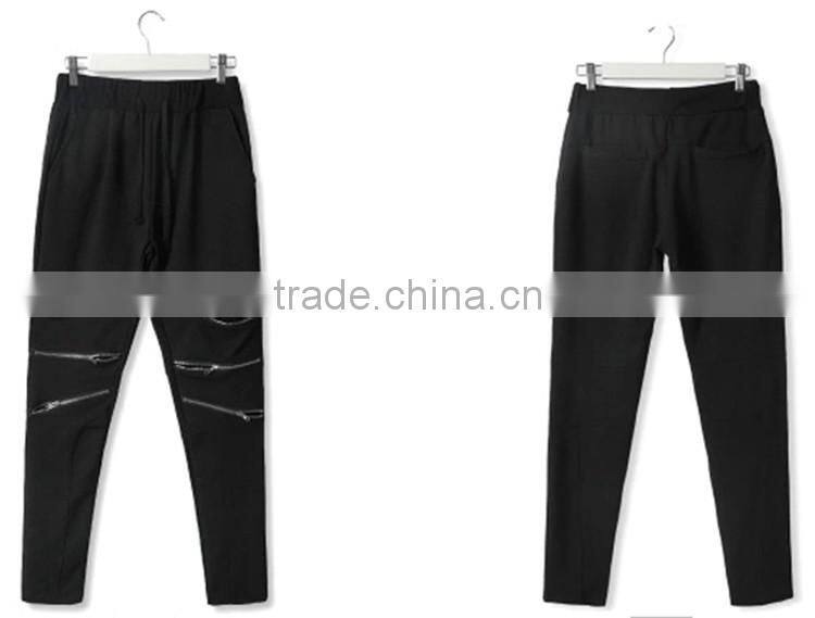 wholesale 100% cotton men jogger sweatpants blank/custom plain jogger pants/mens jogger pants with zipper details p-24